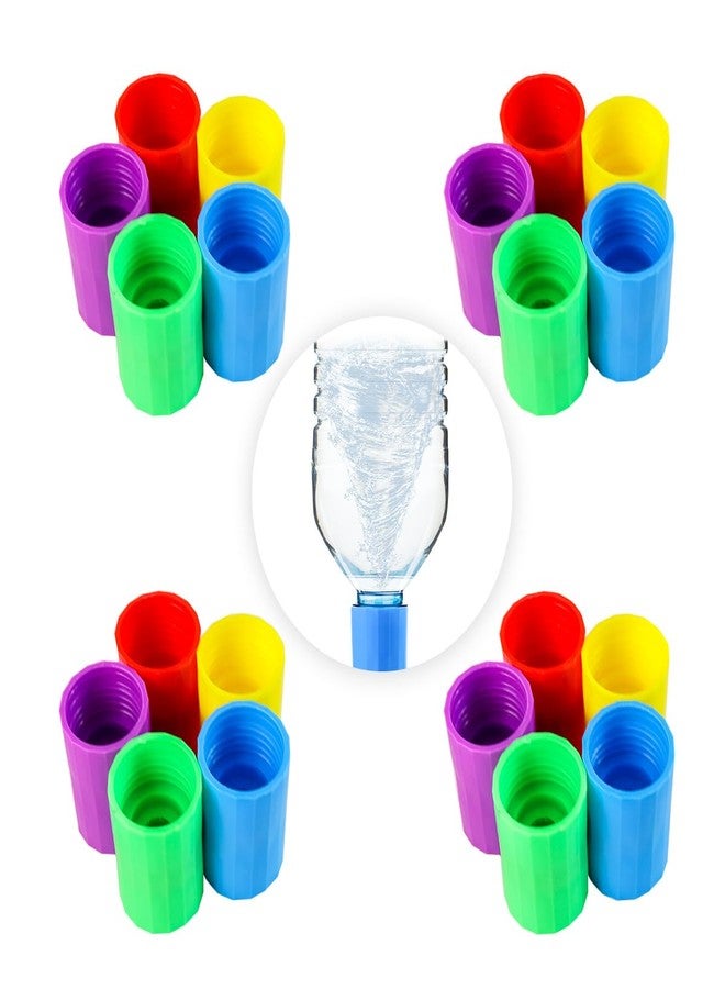 Taefuwr 20PCS Cyclone Tube Connector, Water Maker Vortex Toys, Tube Bottle Connector, Geyser Simulator, Vortex Connector, Cyclone in a Bottle for Scientific Experiment, 5Colors(Red/Green/Blue/Yellow/Purple) - Image 1